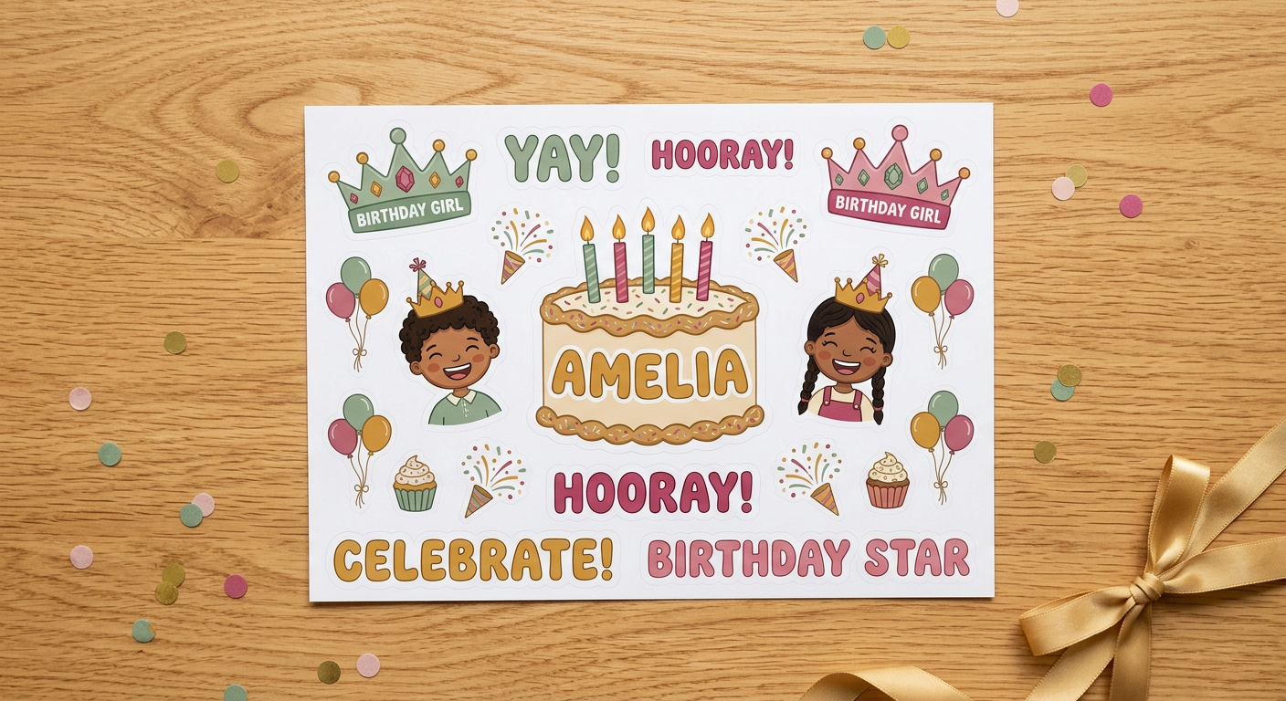 Birthday Celebration Sticker Sheet